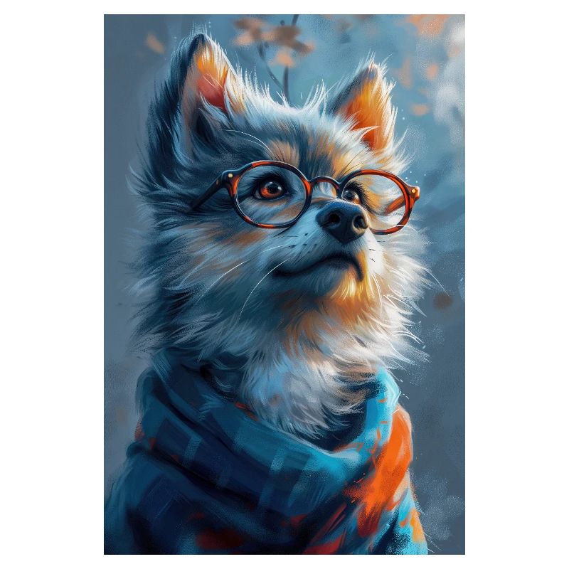Lustiger Wolf Illustration Poster