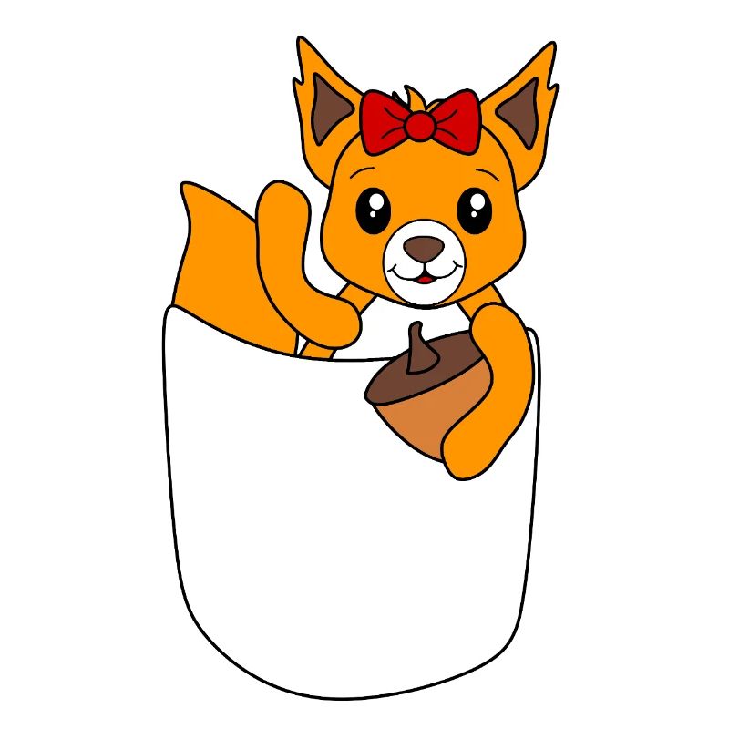 Cheerful squirrel waving from breast pocket