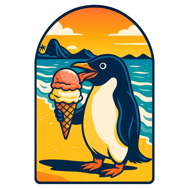 Penguin Icecream Sunset