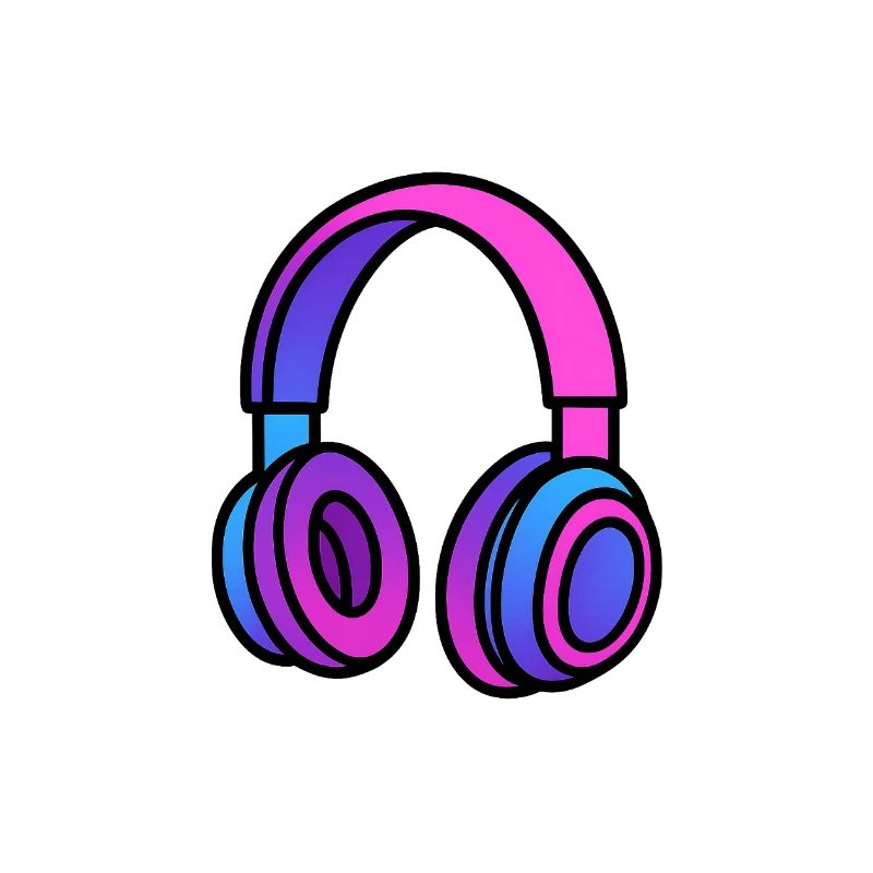 Neon Gradient Kopfhörer Illustration