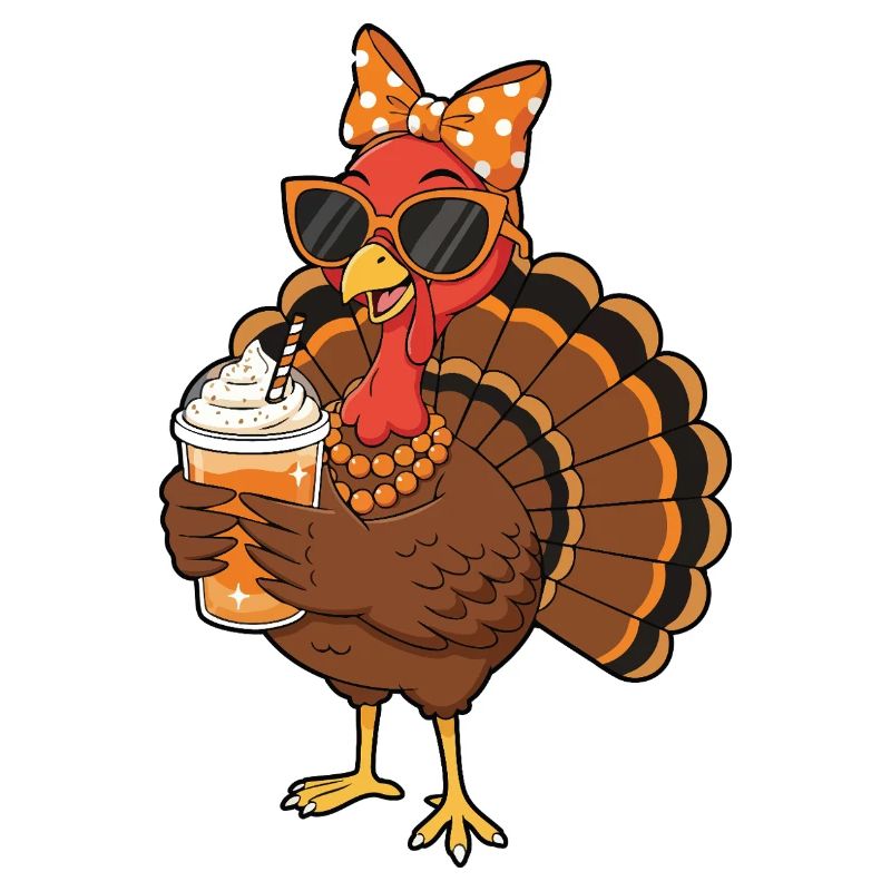 Turkey Coffee Lover Funny Thanksgiving Vibe