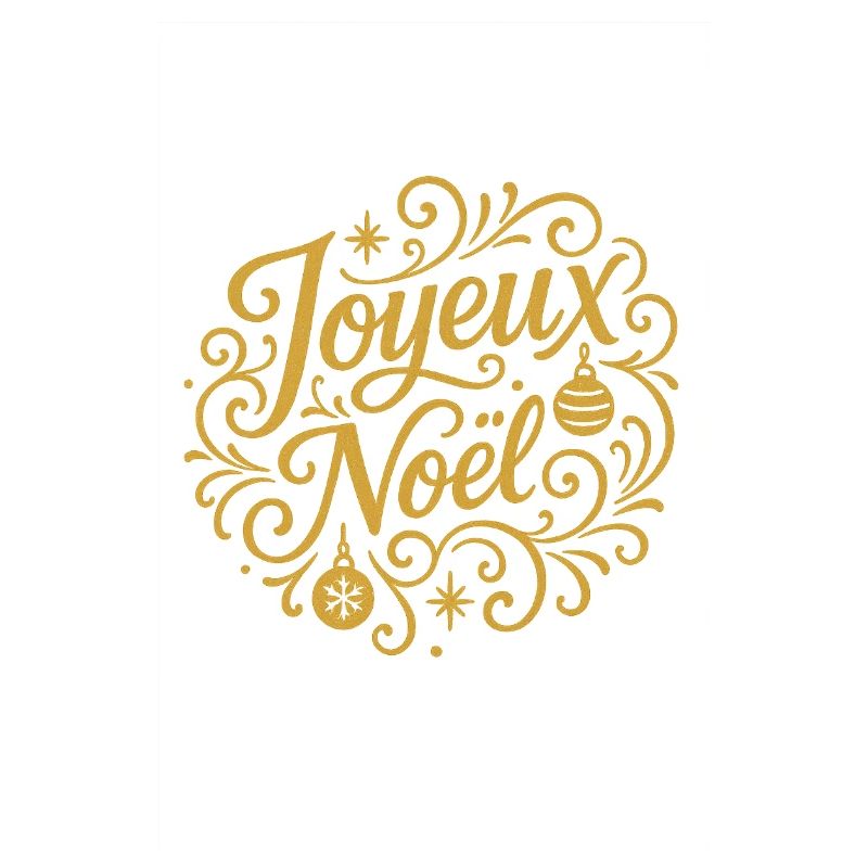 Joyeux Noël doré sur noir