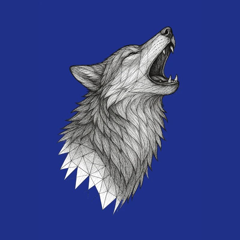 Geometric wolf head in howling
