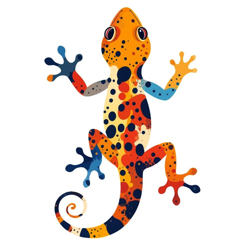 Bunter Gecko Farbexplosion Echse Kunst Motiv