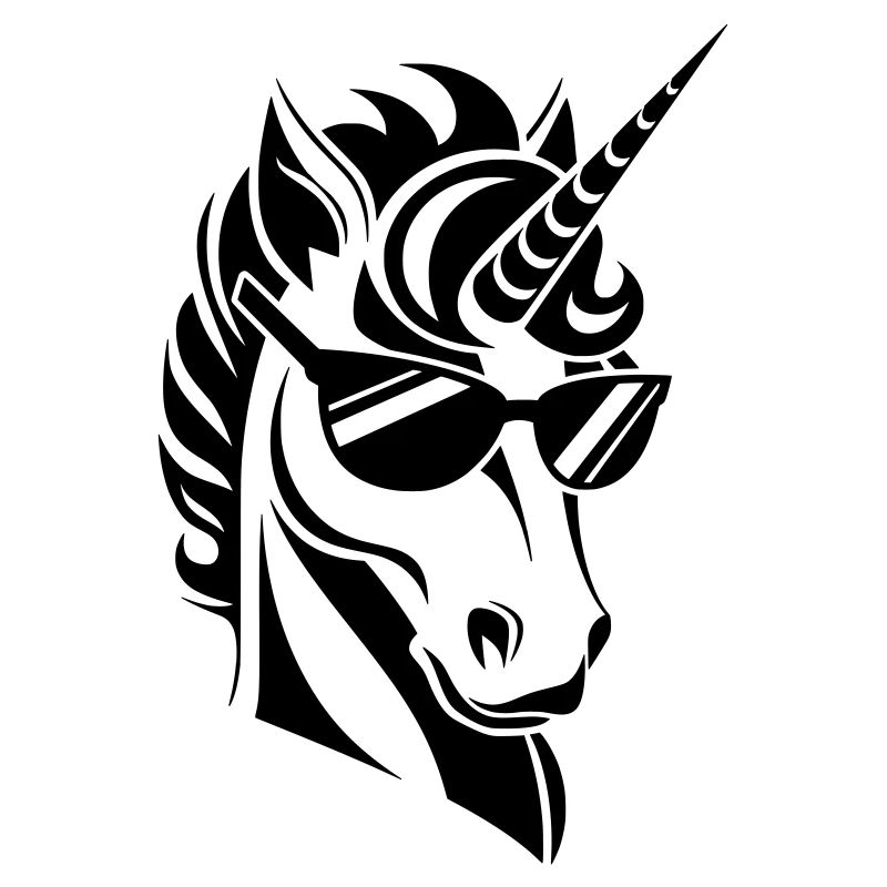 Licorne avec lunettes de soleil Cool
