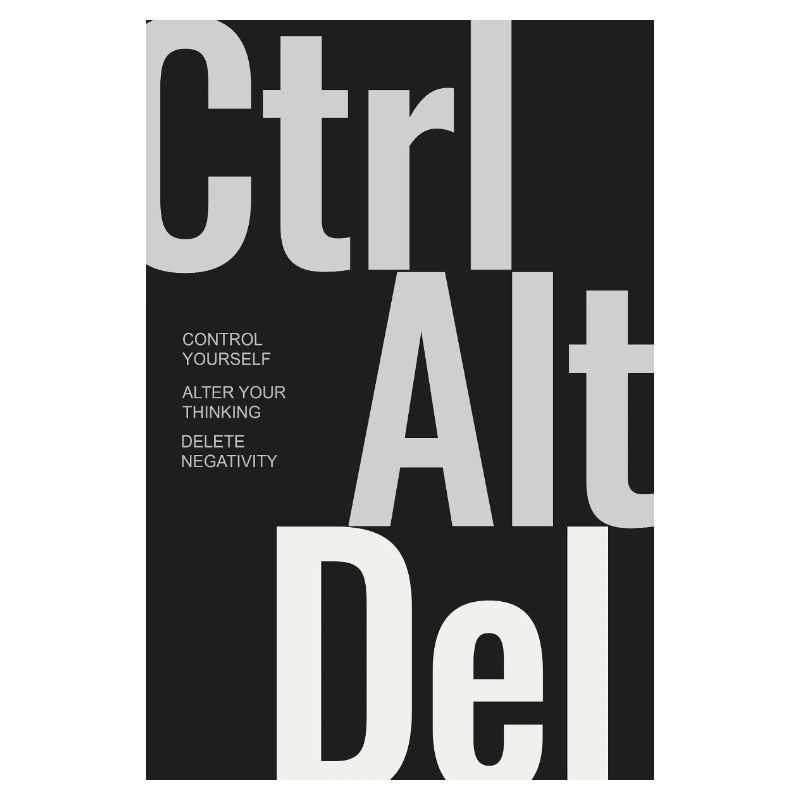 CTRL ALT DEL – Affiche typographique Minimal Design