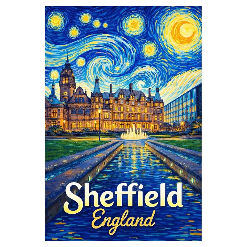 Sheffield, Angleterre, Nuit étoilée