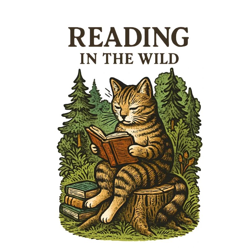 Lesen im Wildwald Katze
