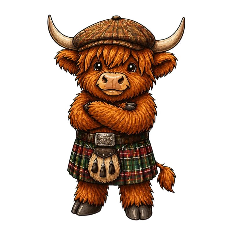 Highlandcattle mit Kilt