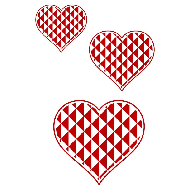 Geometric Hearts Pattern Red