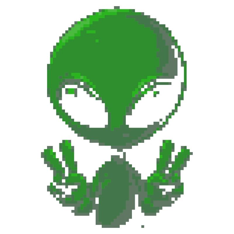 Pixel Alien Friedenszeichen