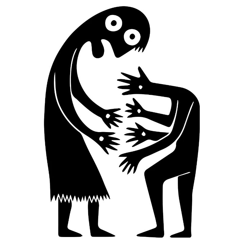 Abstract Figures Encounter Creative Monochrome