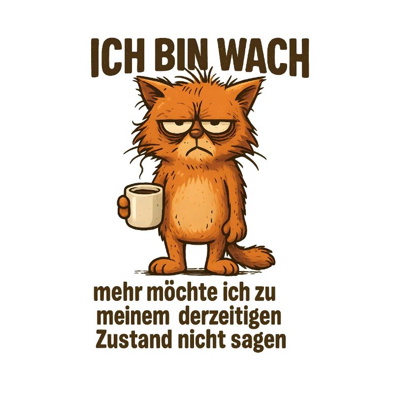 Ich bin wach Kaffee Katze