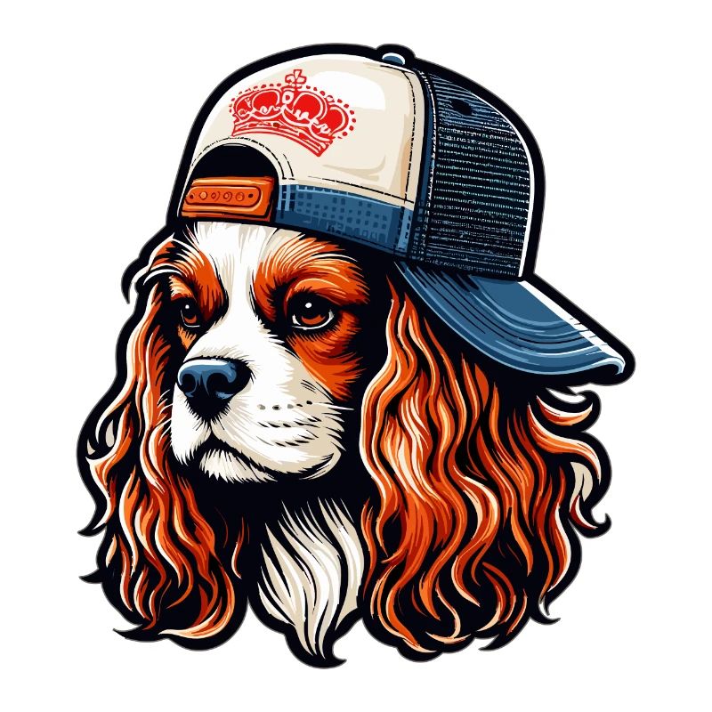 Cavalier King Charles chien avec une casquette