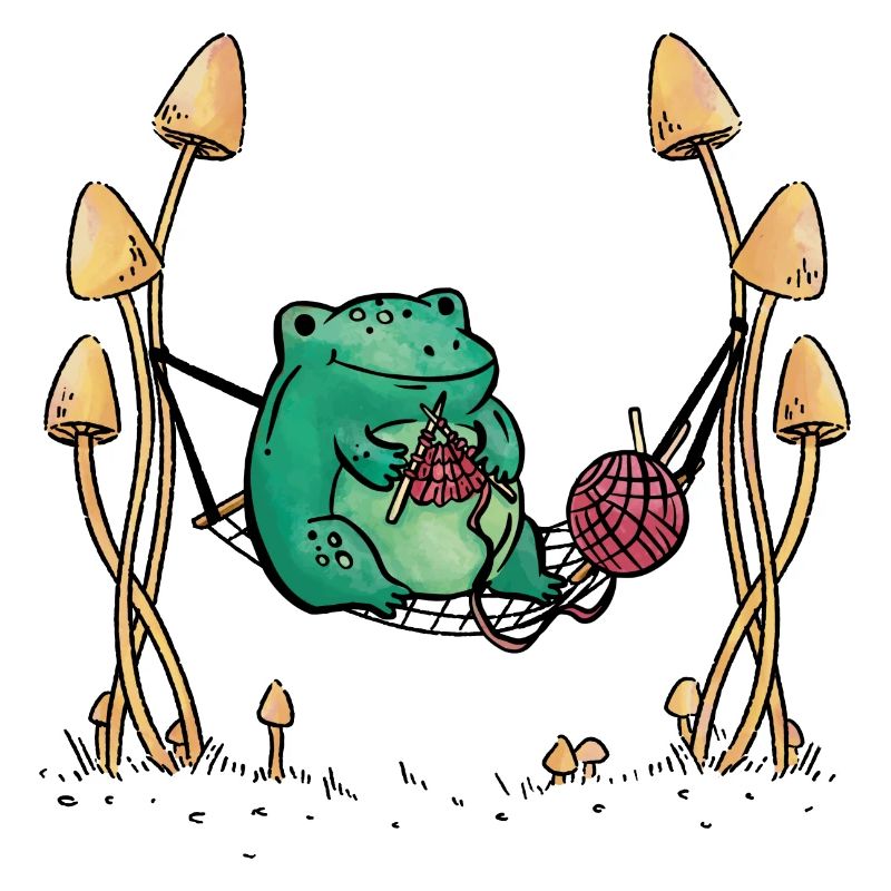 Frog Needlework Knitting Nature Hammock