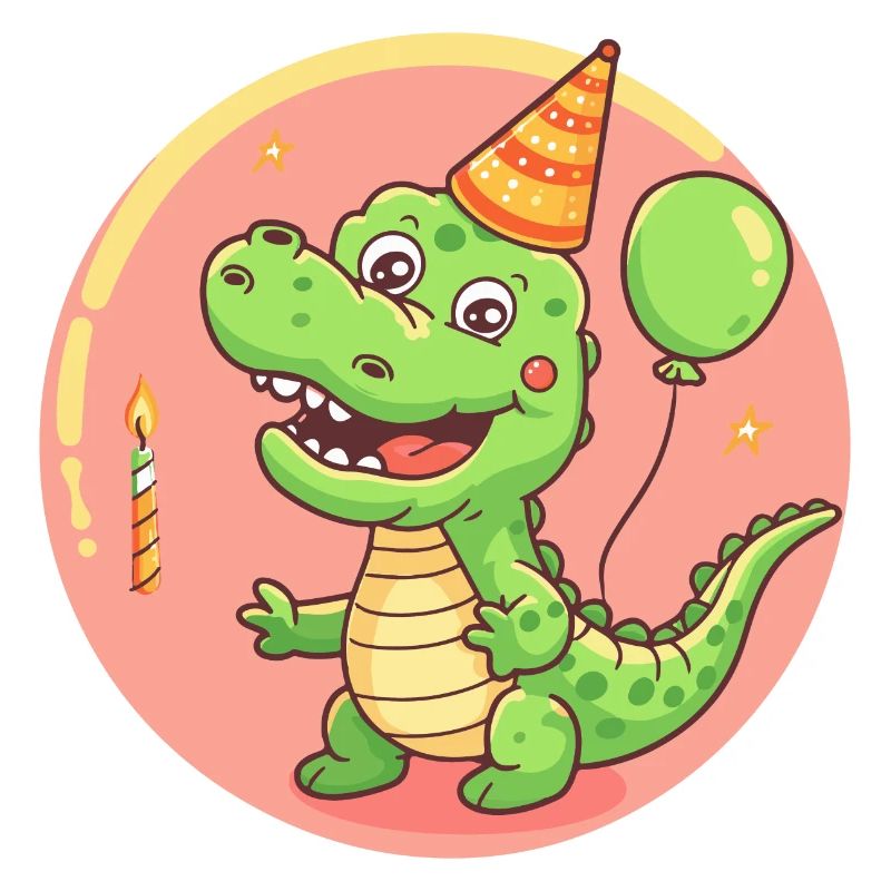 Bébé d’anniversaire d’alligator