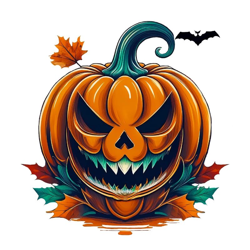 Wild angry pugnacious combative Halloween Pumkin