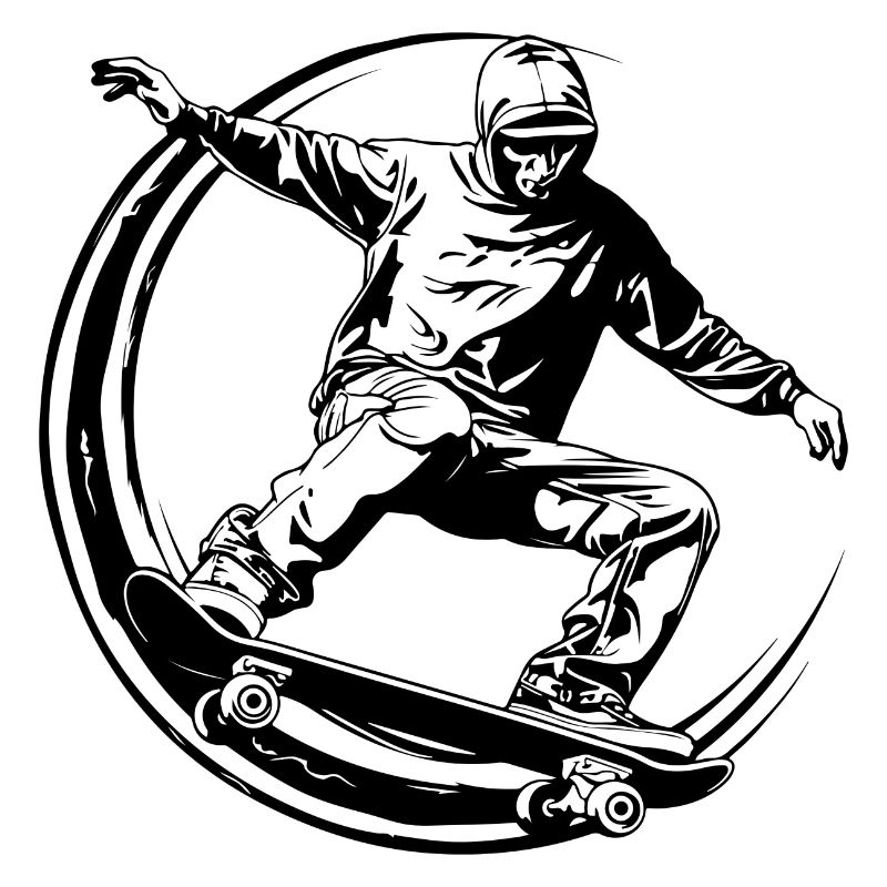 Skateboarding Man Skateboard