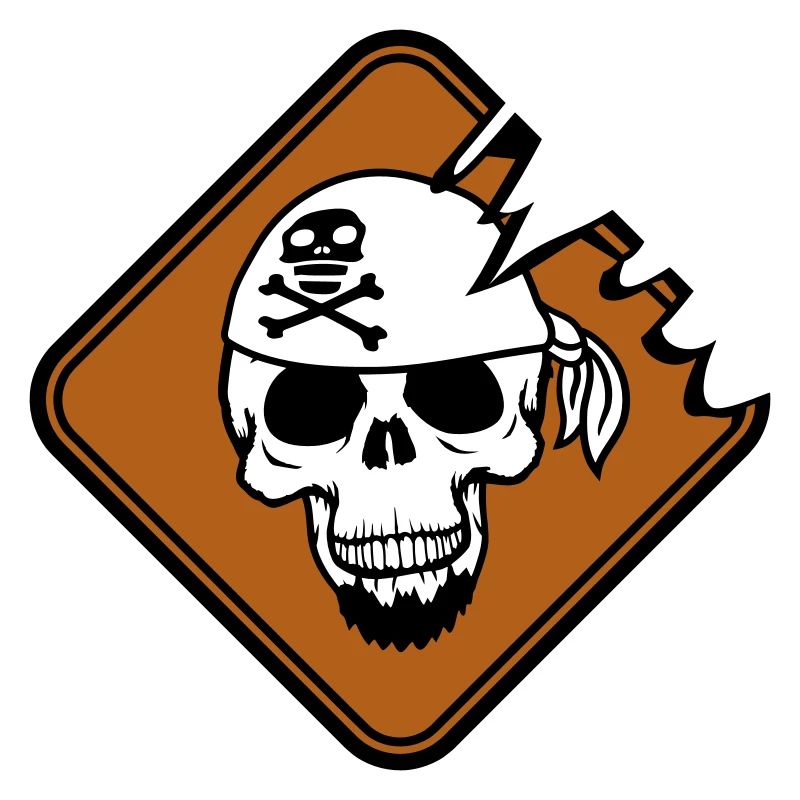 Bouclier de pirate Crâne de squelette Crâne Avertissement