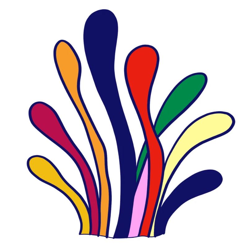 Eight linear patterns with different colors