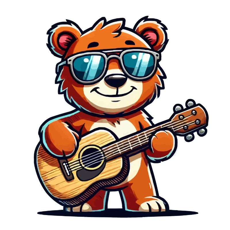 Bär Sonnenbrille Gitarrist