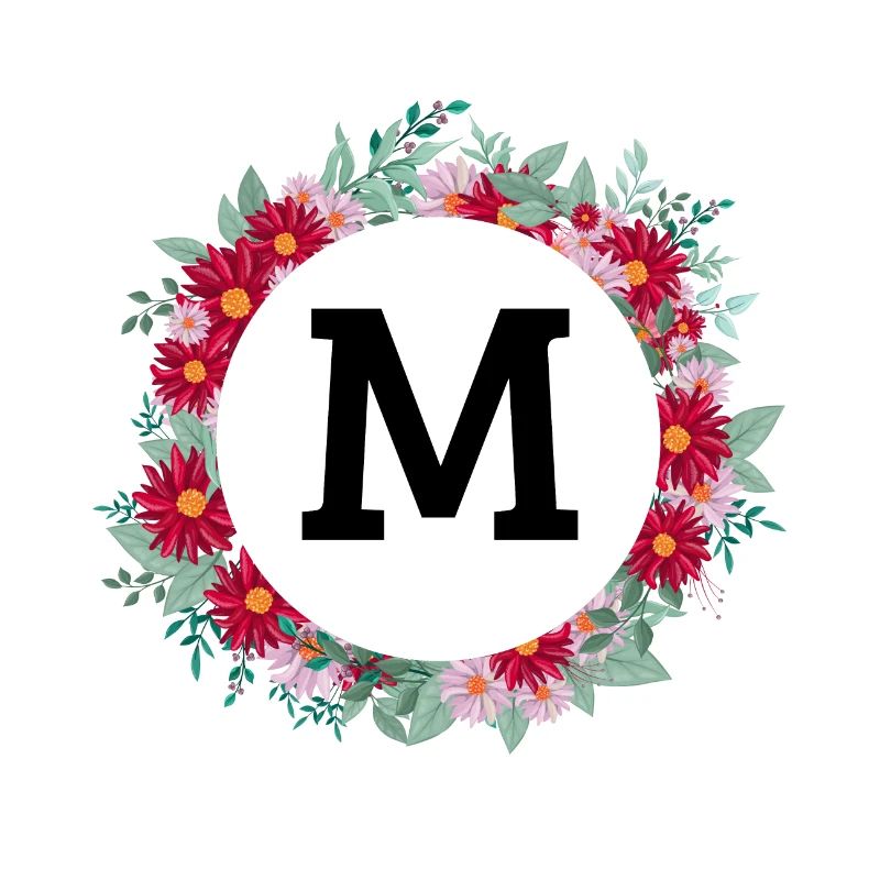 Buchstabe M Blumenkrone