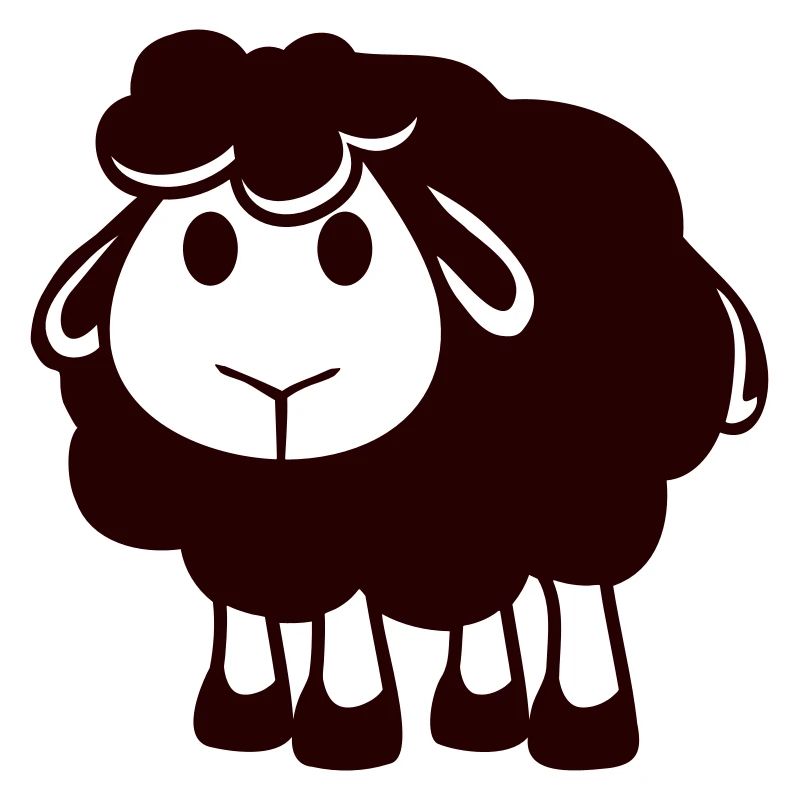 Black Sheep Small Cute Cute Lamb Cool Comic