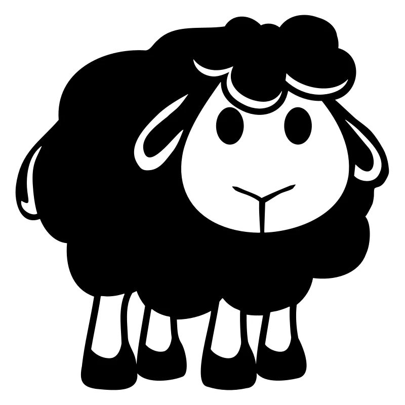 Schwarzes Schaf Klein Süß Niedlich Lamm Cool Comic