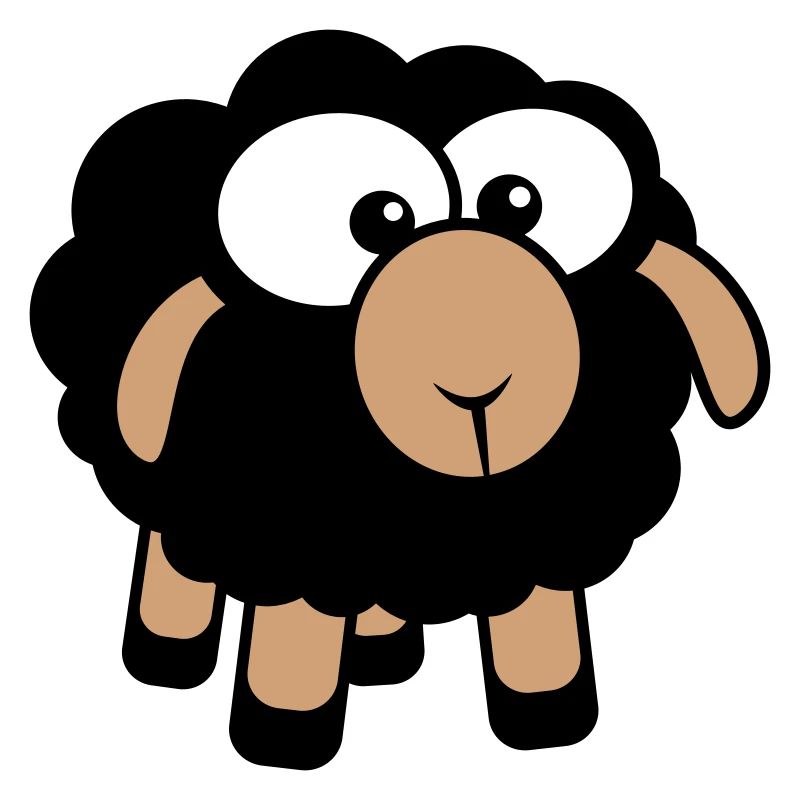 Black Sheep Small Cute Cute Lamb Cool Comic