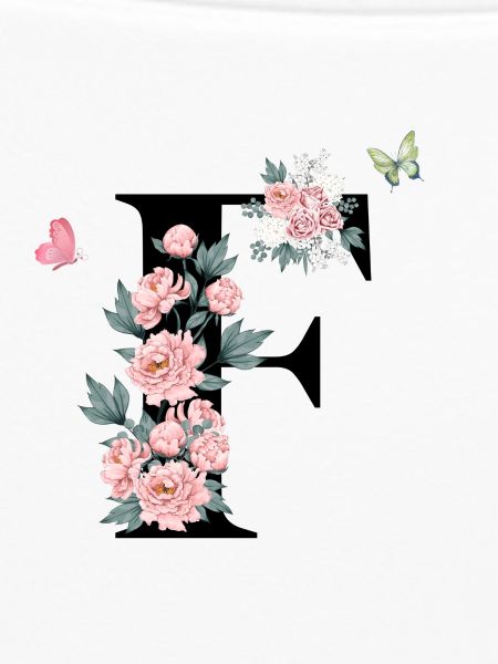 Buchstabe f rosa Blumen