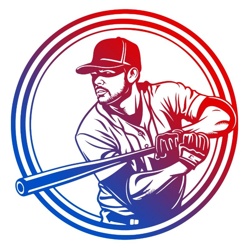 Silhouette de baseball coloré