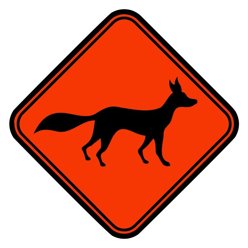 Red Fox Shield Caution Danger Warning