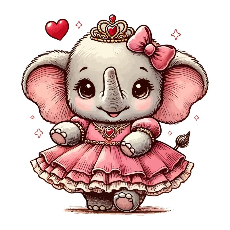 Elephant princess with crown