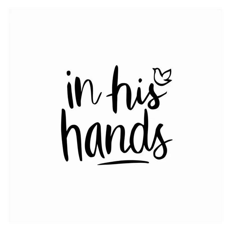 in his hands