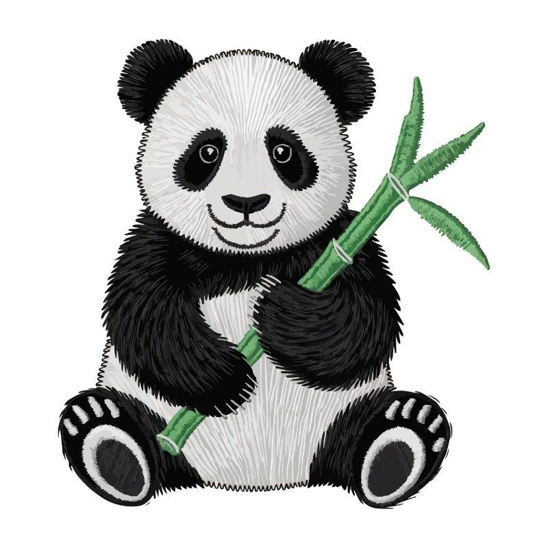 Bestickter Panda