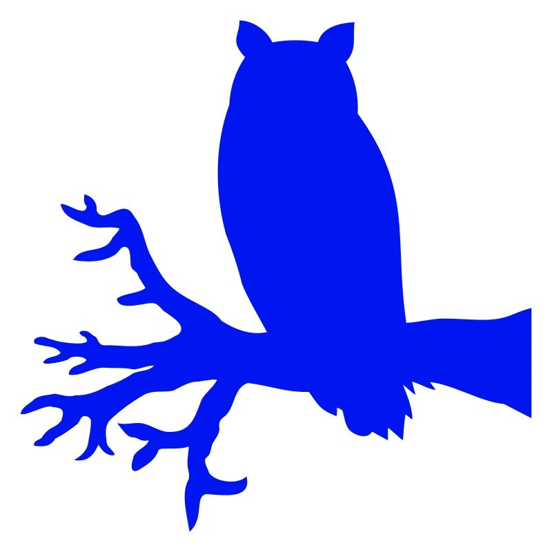 Owl Eagle Owl Branch Tree Forest Night Silhouette Outline Cute