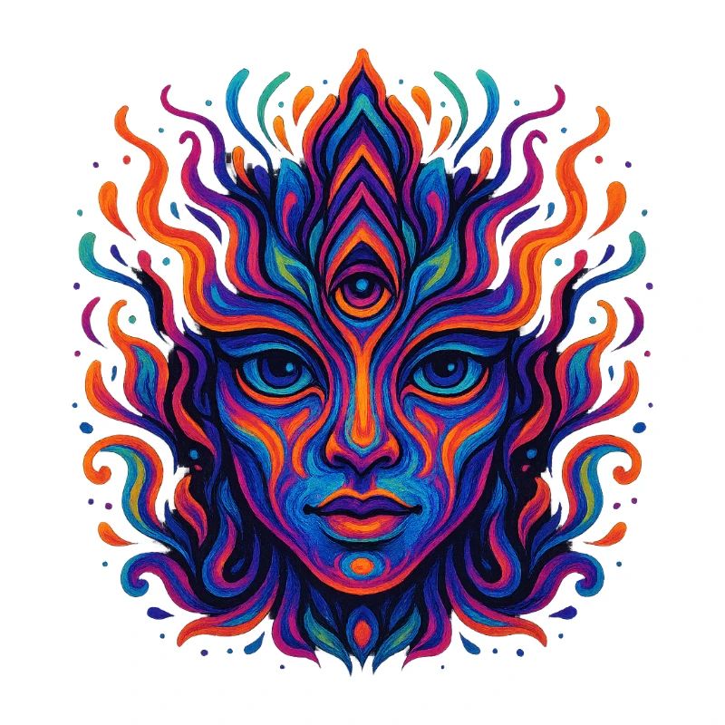 Psychedelische Farbenexplosion