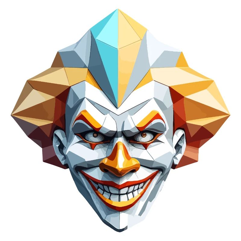 Clown Maske - Low Poly Design