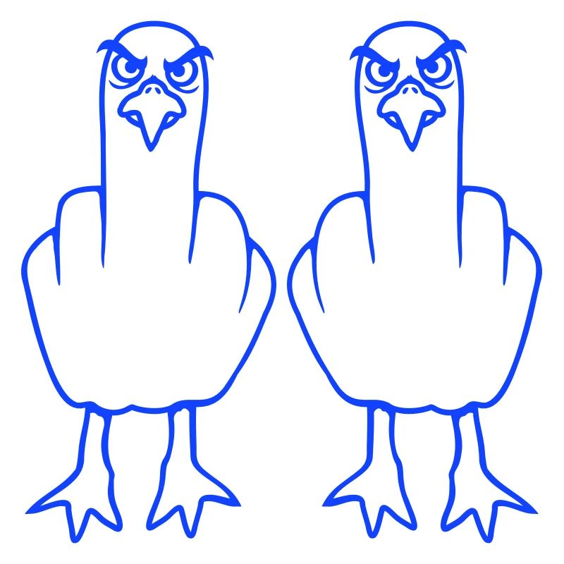 2 Seagulls Doigt d’honneur Insulte Stinkfinger Équipe