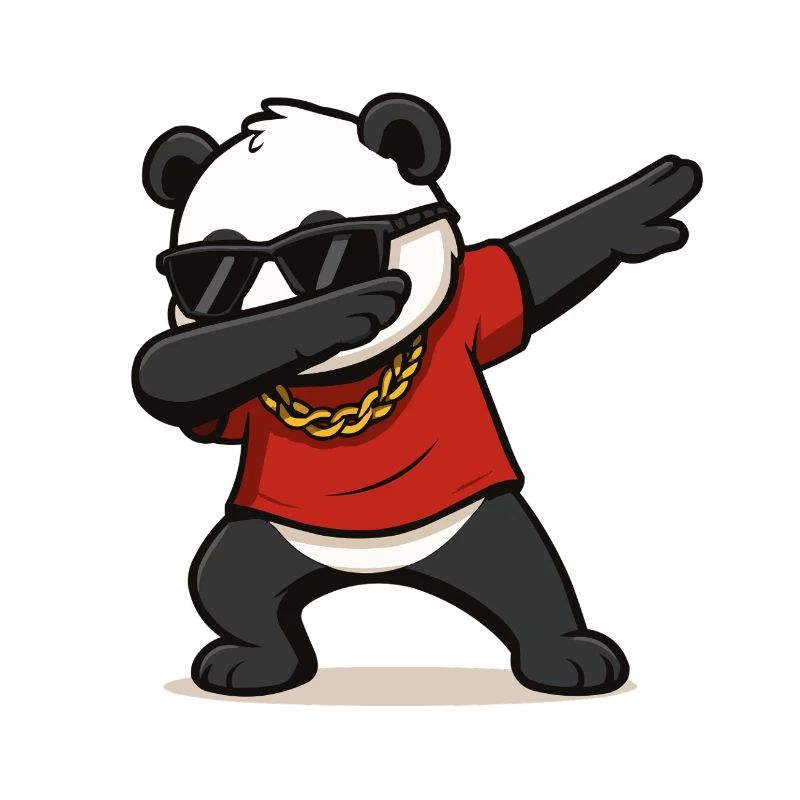 panda dabbing comic