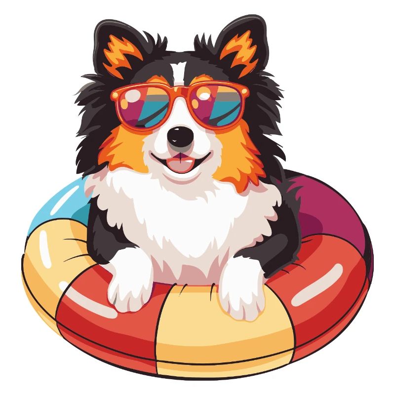 Border Collie Hund Comic Cool