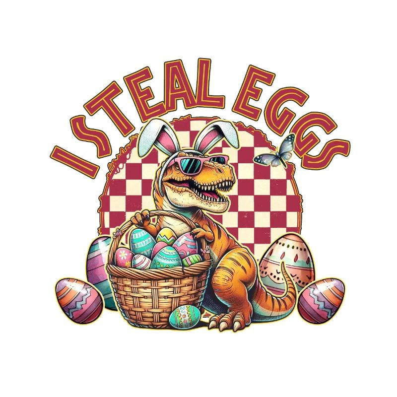 I Steal Eggs T Rex Easter
