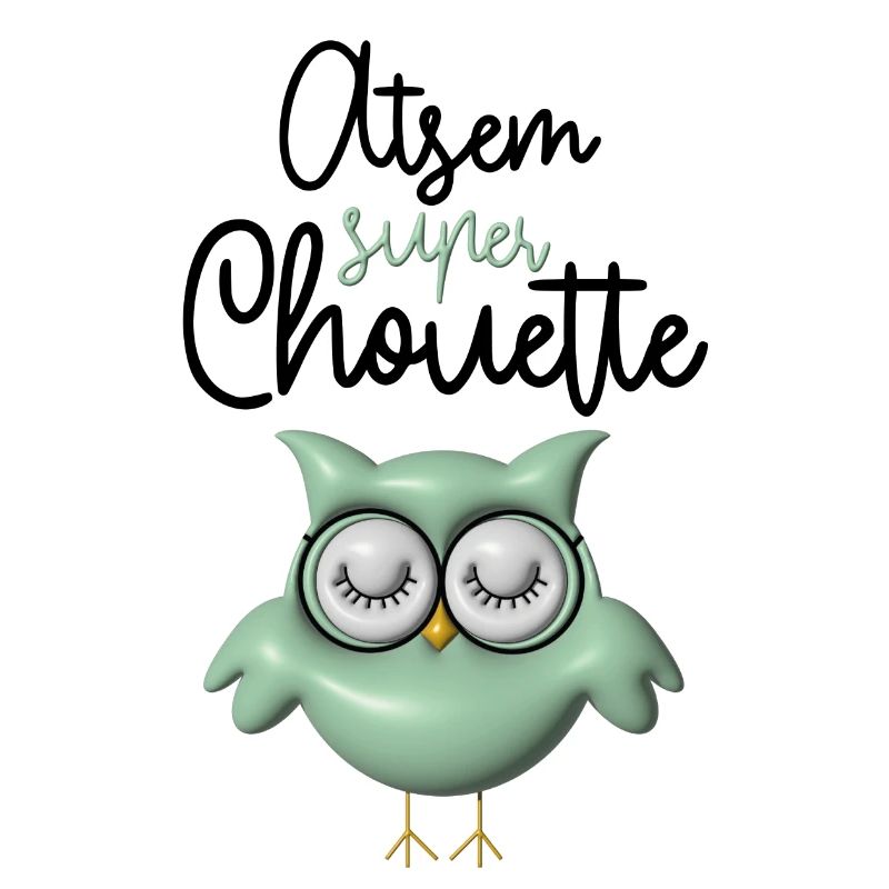 Atsem super chouette verte 3D