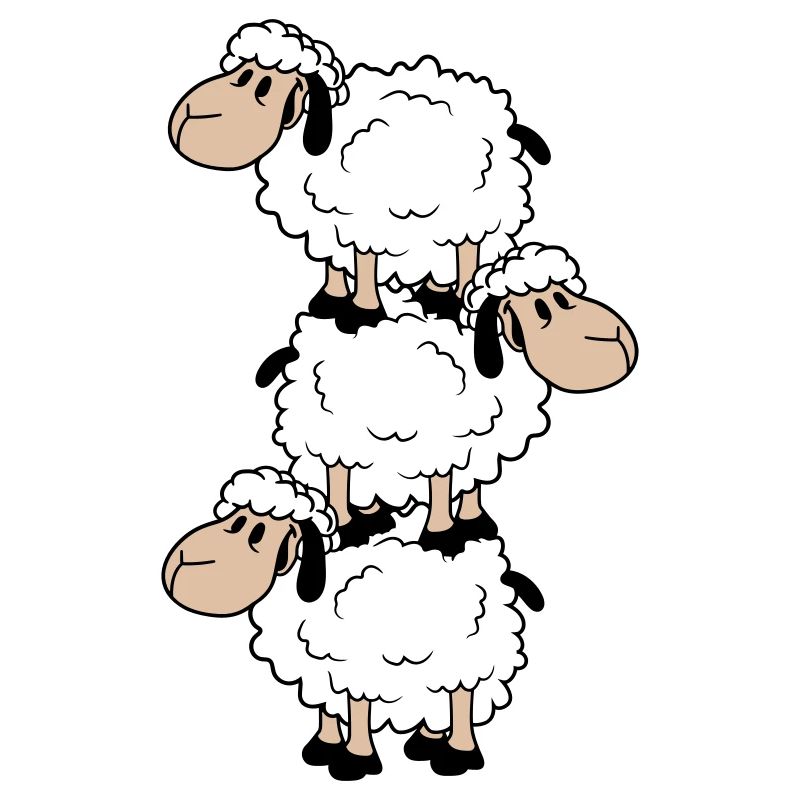 3 Sheep Tower Circus Acrobatics Three Artists Fun