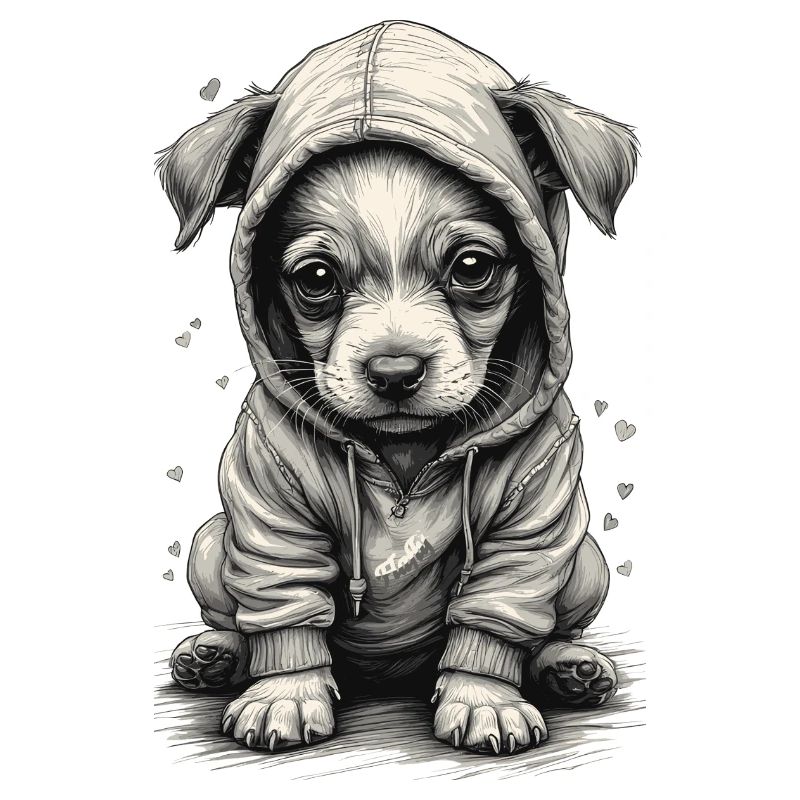 🐶 Welpe mit Sweatshirt