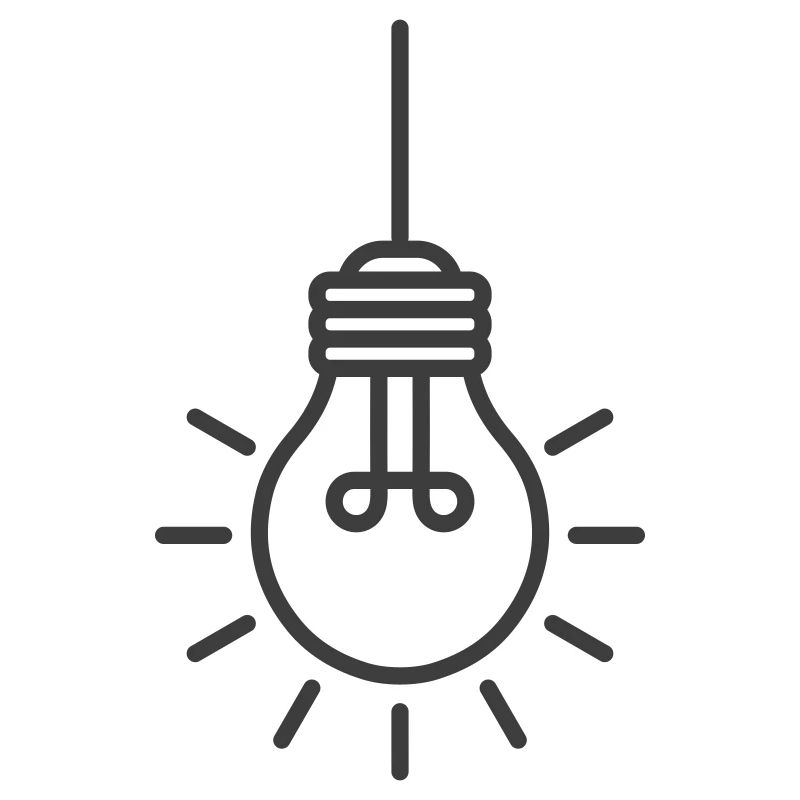 Hanging Light Bulb Line Icon
