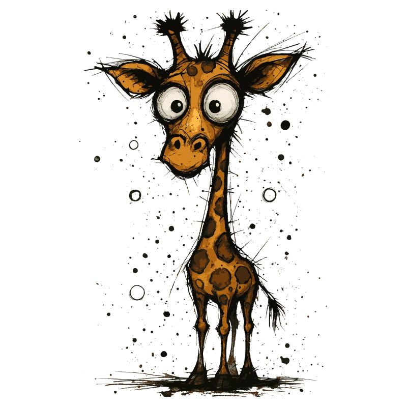 Girafe drôle avec de grands yeux - éclaboussure comique