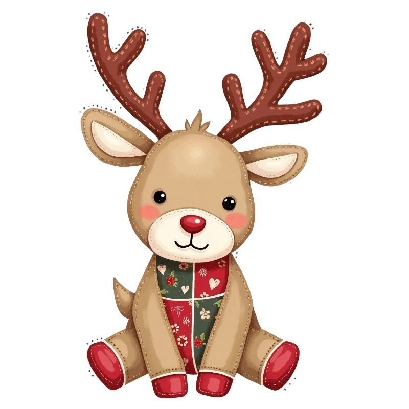 Patchwork Renne Amour d’hiver