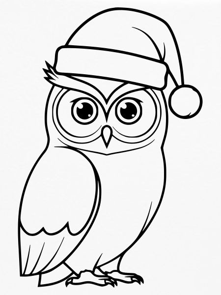 Weihnachts-Eule Cartoon Illustration