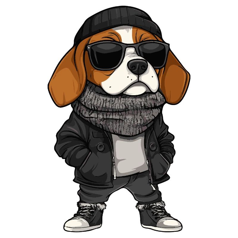 Beagle Dog Cool Winter